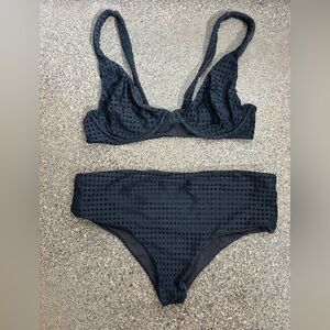 Acacia Swimwear Black Mesh Bikini